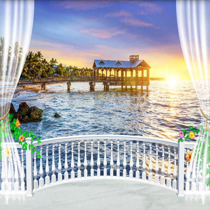 Sunrise Home Textiles & Apparel - Özel Fotoğraf Duvar Kağıdı 3D Balkon