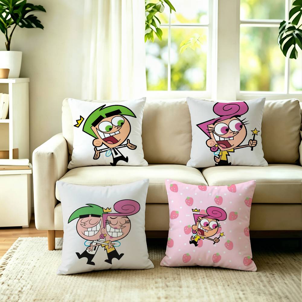 Home Textiles Fair - Karikatür The Fairly O-OddParents Kare Çift