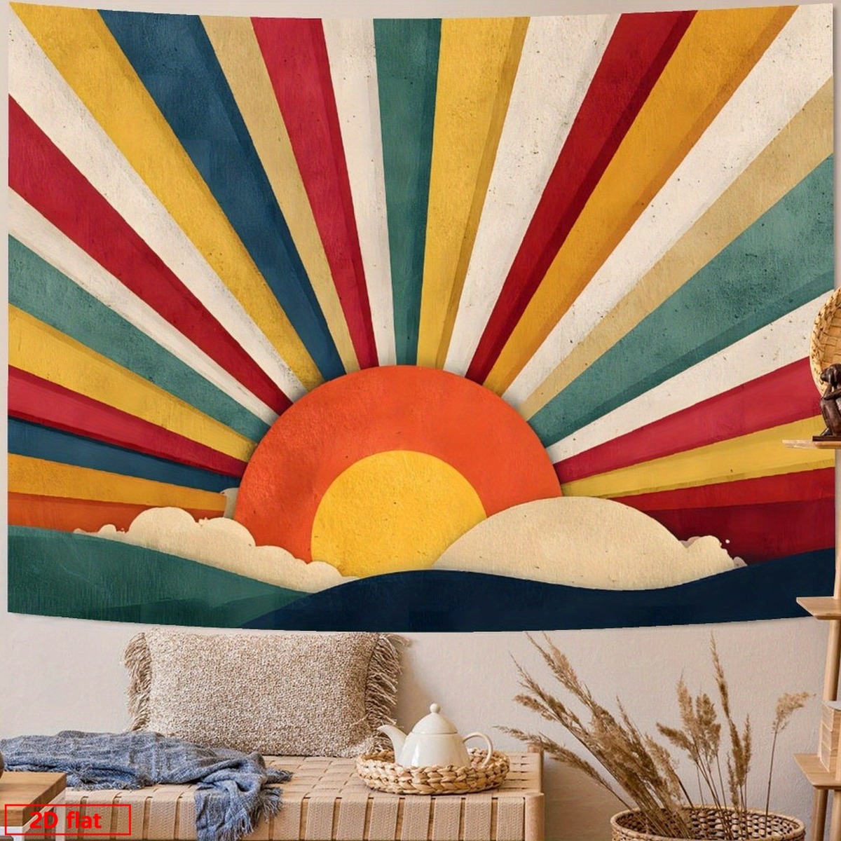 Boho Sunburst Retro Goblen Duv - Sunrise Home Textiles & Apparel incelemesi ve fiyatı